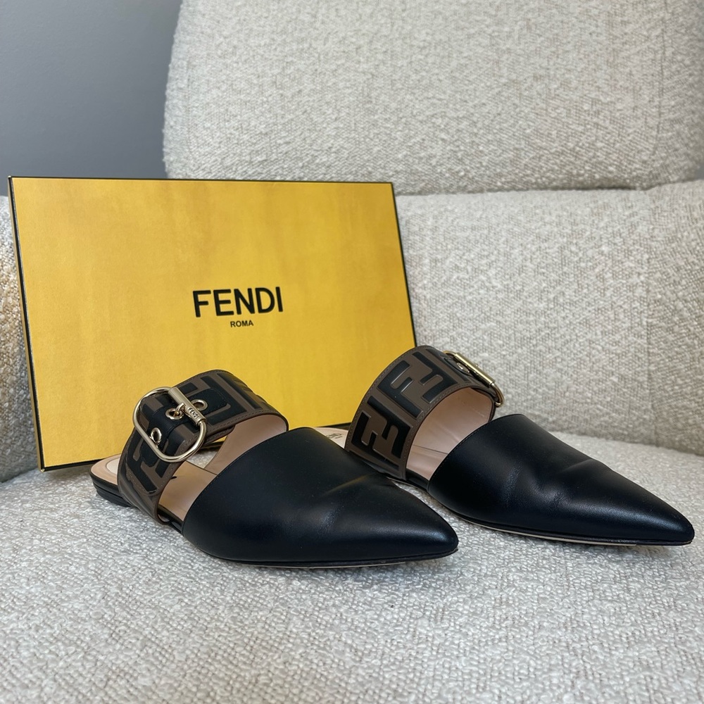 Fendi Nero + Maya Nero slides